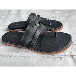 Cole Haan Women’s Farrow Slide Sandal Black Leather Size 8 B